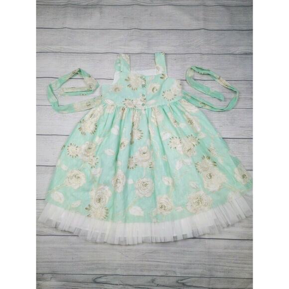 6x Pippa & Julie Mint & Gold Lace Dress - Picture 4 of 7